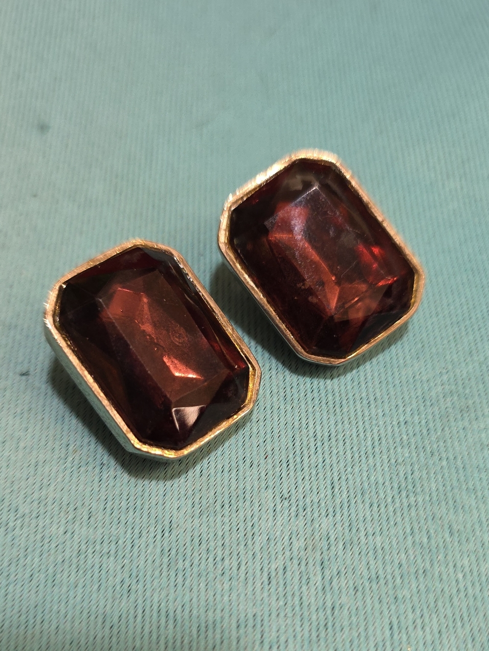 Ellen Designs Silver-Tone Purple  Clip Earrings - Deep Redish